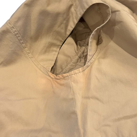 Tory Burch Dress Women 4 Pepper Shirt Safari Khaki Tan Snap Front Mini Drawstrin - Picture 12 of 16